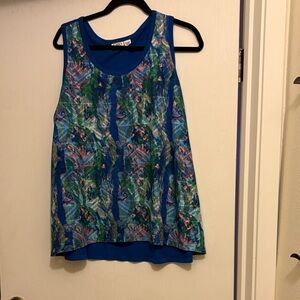 Cato Blue and Green Patterned Tank Top